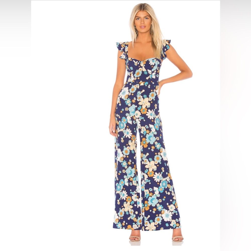 For Love and Lemons Magnolia Ruffled Jumpsuit